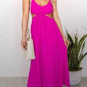 Pink lily hot pink dress maxi